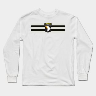 D-Day Stripes with 101st Airborne Patch (Horizontal) Long Sleeve T-Shirt